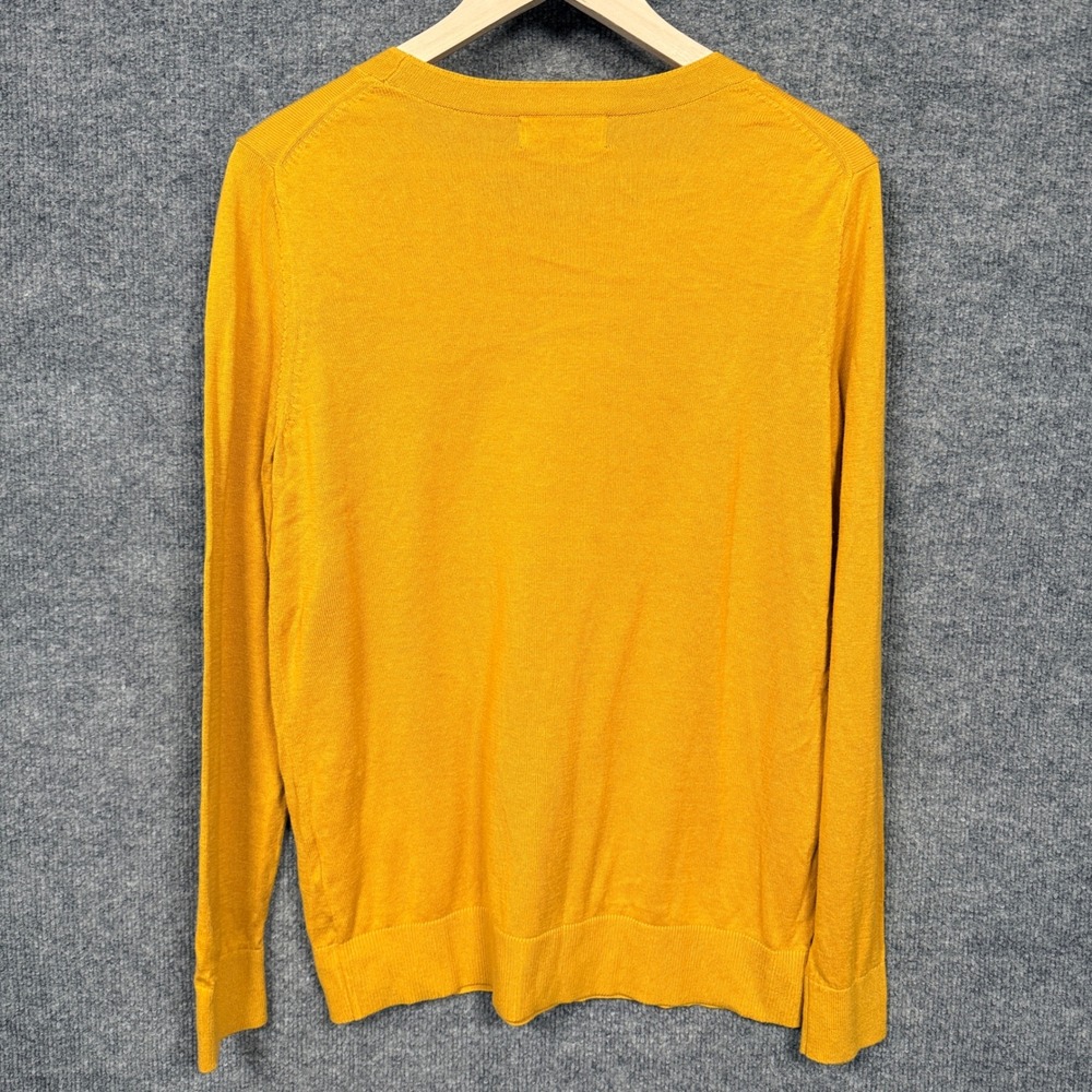 Banana Republic Womens Size Large Sweater Mustard  Yellow Cotton Blend  Forever - Picture 2 of 7